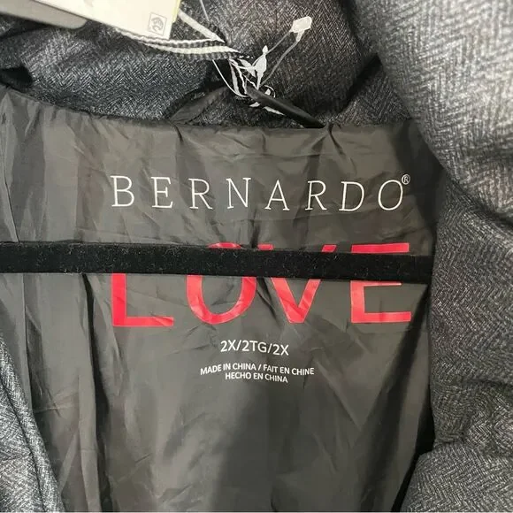 NWT Anthropologie Bernardo Wrap Puffer Jacket Plus Size 2X Black Belted Coat
